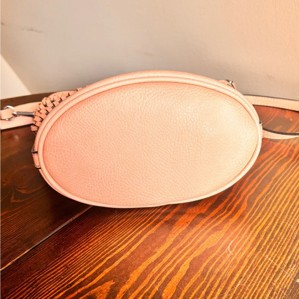 Joe’s Jeans Pink Woven Bucket Bag Crossbody EUC - Picture 6 of 14